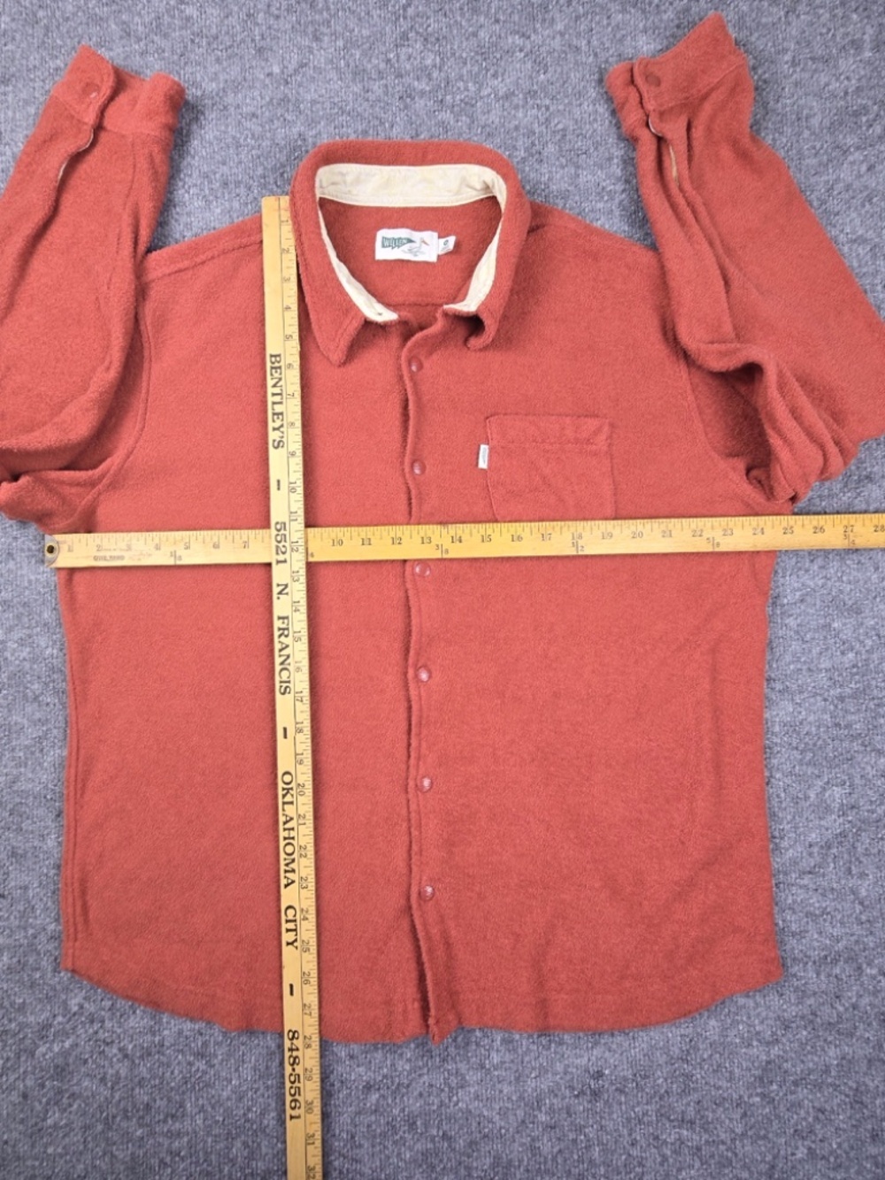 Wellen Terry Snap Shirt in Cochineal Rust - Men's XL - Picture 10 of 10